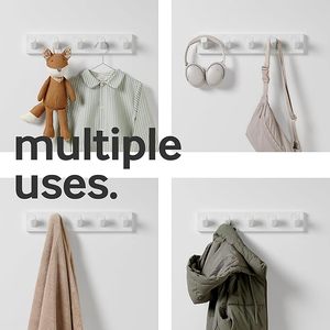 Modern Scandinavian Bamboo Style Wooden Coat Hooks Wall Mount Coat <b>Rack</b> for Bedroom Bathroom Kitchen Home Decor - Product Image 3