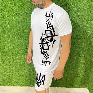 T-shirt 2 pièces de sport d'été pour hommes, ensemble short et t-shirt à imprimé bouffant, tissu respirant, décontracté, grande taille, produits de Offre Spéciale unisexe pour garçons - Product Image 2