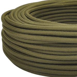 Lamp Cord Cover Textile Cable 3x0.75 Mm Khaki Moss Green 3 m - Product Image 1