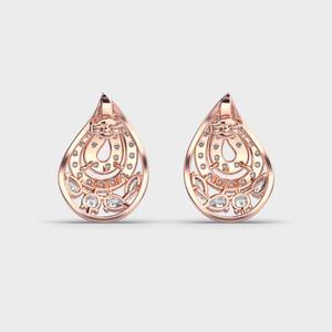 Elegantes Pendientes de Lágrima con Doble Línea de Diamantes Moissanite y Acento Marquesa, Pendientes de Plata 925 para Mujer - Product Image 4