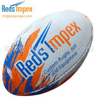 Mini ballon de rugby promotionnel en caoutchouc synthétique, entièrement personnalisable avec logo, idéal pour les événements d'entreprise et la promotion sportive