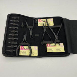 Herramientas de extensión de cabello de Plasma negro mate de calidad superior Alicates de extensión de cabello de acero inoxidable Clips/Pines de peinado de logotipo personalizado - Product Image 1