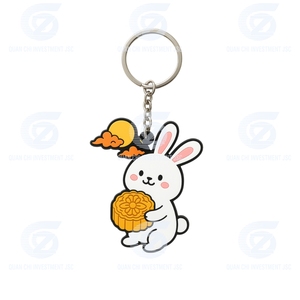 Anime Cartoon Festival de la mi-automne Porte-clés en PVC écologique 3D | Lune Lapin Lanterne Cosplay Accessoires Souvenirs Cadeaux - Product Image 3