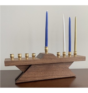 Bougeoir menorah en bois de qualité Standard pour la décoration de Noël pièce maîtresse de mariage bougeoir titulaire décor de table à la maison - Product Image 1