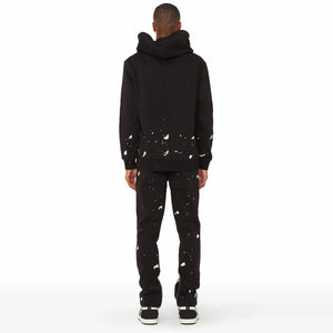 Ensemble de survêtement décontracté pour homme, coupe droite, en molleton à capuche, 100 % coton respirant, idéal pour la gym - Product Image 2