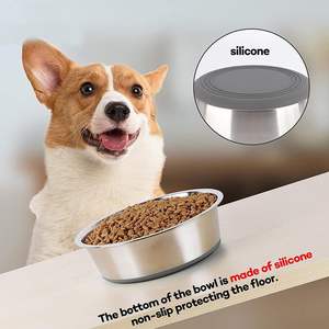Cuenco para perros con logotipo personalizado, Base de goma antideslizante antioxidante, platos de alimentación para mascotas, comida, agua, cuenco de comida de Metal para perros de acero inoxidable - Product Image 2
