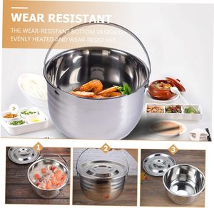 Suministros de supervivencia de acero inoxidable Olla de cocina portátil Sukiyaki Hot Pot 201 - Product Image 5