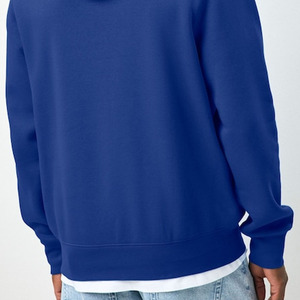 High Quality Customize Fleece Hoodies Oversized Custom Logo Fleece Basics Cotton Hoodie In Blue Color - Product Image 3