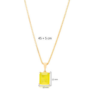Collier à breloques en argent sterling 925 fait main en pierre naturelle de couleur jaune - Product Image 2