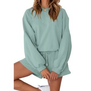 Conjuntos de pijama para mujer, conjuntos de dos piezas, sudaderas de manga larga, conjuntos de salón, Tops y pantalones cortos informales, trajes de otoño - Product Image 4