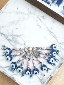 DAFNI <b>BIG</b> PAZAR Fashion Evil Eye Enamelled Bead Carabiner Keychain-Alloy Metal Unique Enamel Tips 3D Shape Embossing Printing - Product Image 3