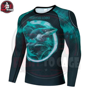 Conjunto de Rashguard de 2 Piezas con Diseño Sublimado, Cómodo, de Spandex/Nylon, para Hombre, de Secado Rápido, para Entrenamiento de MMA/BJJ, Precio al por Mayor - Product Image 5