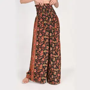Свободные расклешенные широкие брюки палаццо с принтом, купить модные женские брюки палаццо по лучшей цене