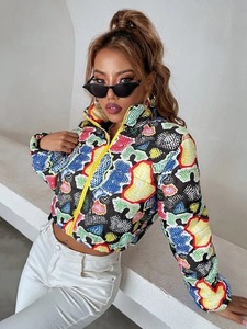 Top produit tendance veste bouffante pour femme fermeture éclair complète manches longues coupe-vent hiver chaud veste à bulles pour femme - Product Image 3