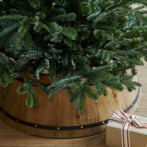 การออกแบบใหม่ที่ทําด้วยมือไม้บาร์เรลปลอกคอต้นคริสต์มาสกระโปรงปาร์ตี้ชนบทตกแต่งบ้านราคาดีจากเวียดนาม - Product Image 3