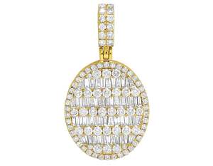 Diseño atractivo de calidad superior VVS Clarity Moissanite Round Baguette Diamond en colgante de diamante de plata esterlina para él y ella - Product Image 2