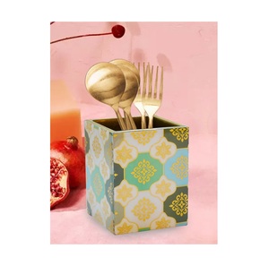 Porte-cuillère à couverts en bois fabriqué à la main pour personnaliser porte-couverts en bois imprimé pour la maison Table à manger - Product Image 4