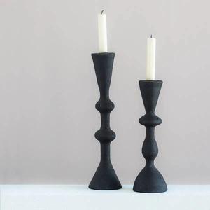 Modern Matte <b>Black</b> Metal Taper <b>Candle</b> Holder Set Nordic Style Beaded <b>Pillar</b> Candlestick Wedding Table Centerpiece <b>Candle</b> Stand - Product Image 5