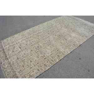 Rug, 5.1x9.9 ft Turkish Rug, <b>Brown</b> Bordered Rug <b>Wool</b> - Product Image 4