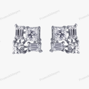Élégant argent VVS Moissanite Baguette coupe pendentif boucle d'oreille ensemble bijoux étincelants pour les femmes cadeau parfait pour le mariage spécial - Product Image 6