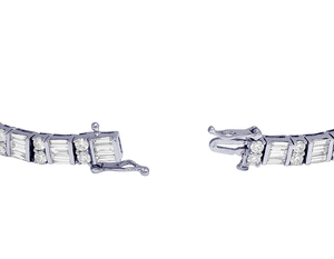 Último diseño de joyería S925 plata Moissanite redondo Baguette diamante pulsera hombres y mujeres regalo de compromiso - Product Image 4