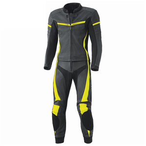 Combinaison de moto en cuir pour homme Ensemble veste et pantalon détachables Coutures renforcées et protection intégrale contre les chocs - Product Image 1