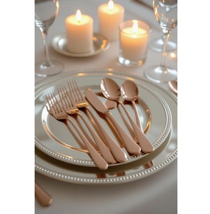 Stainless steel cutlery <b>set</b> <b>silver</b> finished, premium artistry with dazzling brilliance a masterpiece for modern luxury dining - Product Image 2