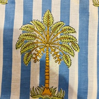 Tissu en coton lavé biologique de haute qualité, écologique, 60x60, en sergé, motif palmier, imprimé facilement, léger, pour la décoration intérieure et les sacs