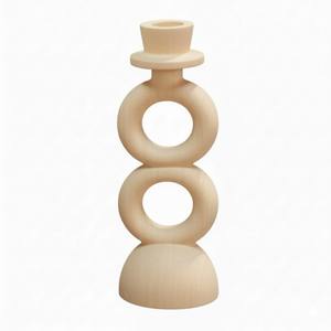 Bougeoir en bois à six colonnes, idéal pour la décoration intérieure, centre de table et éclairage festif, fabriqué à la main en Inde - Product Image 2