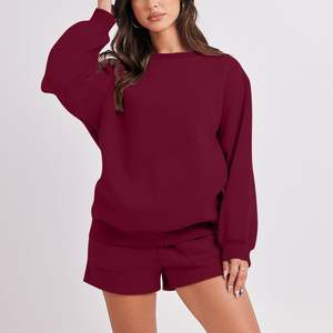 Sweat-shirt de qualité supérieure Ensembles pour femmes Chemise à manches longues pour femmes avec ensemble de shorts 2025 les plus exigeants - Product Image 2