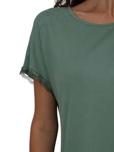 <b>Women's</b> High Quality Luxury Breathable Pajama Set-Plus Size Soft T-<b>Shirt</b> and Trousers Summer Sleepwear Direct From Manufacturer - Product Image 3