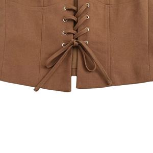 2024 Spring New <b>Women's</b> Fashion Europe and the United States Style Casual Slim Breathable Cotton <b>Vest</b> - Product Image 5