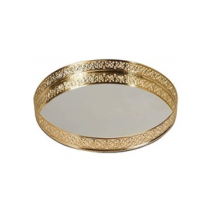 TOP SELLING DECORATIVE <b>TRAY</b> DESIGN CHRISTMAS HANDMADE ALUMINIUM METAL SILVER COLOR DINNERWARE SERVING <b>TRAY</b> for HOTEL SUPPLIES - Product Image 2