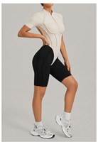 Combinaison de sport d'automne à col montant, tenue de yoga moulante dos nu pour femme, combinaison de course et d'entraînement, vêtements de sport actifs