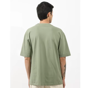 T-shirt à manches courtes col rond coupe ample en coton épais de haute qualité avec logo personnalisé du fabricant, tailles plus grandes disponibles - Product Image 3
