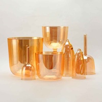 Mountain Rain Quartz Singing Bowl Handle Grail for Meditation Relaxation Inner Peace & Wellness-Sound Healing & Chakra Balancing