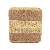 Pouf carré à rayures tissées Décoration de la maison Matériaux naturels Écologique Fabriqué au Vietnam Vente en gros durable