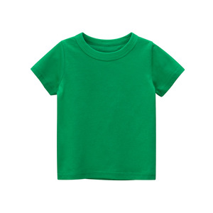 Venta al por mayor de algodón puro de manga corta para bebés y niños camisetas 2025 verano Color sólido publicidad camisas ropa para niños - Product Image 6