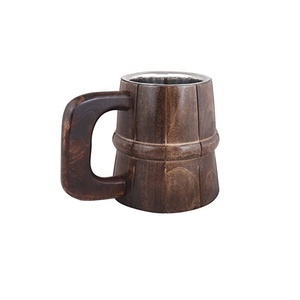 Natural <b>Wooden</b> Eco-Friendly Beer <b>Tankard</b> Vintage Handle 100% Handcrafted Custom Logo Home Hotel Restaurant 200ml 300ml 500ml - Product Image 2