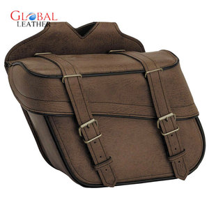 Bolsa de sillín de motocicleta marrón de estilo Vintage europeo, accesorio de motocicleta Retro de PU de cuero genuino - Product Image 1