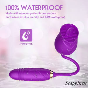 G Spot 2-en-1 Vibrateur télescopique à poussée automatique Langue flexible <span class=keywords><strong>de</strong></span> rose pour mamelon féminin Suceur clitoridien <span class=keywords><strong>Baguette</strong></span> vibrante - Product Image 6