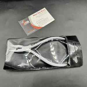 White Matte Stainless Steel Microbeads Raw Hair Extensions Tools Custom Logo Two Hole Applicator Hairs Extension <b>Pliers</b> - Product Image 6