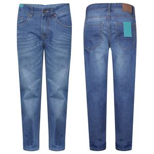 TrueBlue Cuffed Relax Jeans Mid Blue Faded Denim Pants | Tela elástica suave | Suministro del fabricante OEM/ODM - Product Image 3