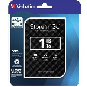 Verbatim Store 'n' Go 1TB External <b>Hard</b> <b>Drive</b> USB 3.0 Portable Includes Cable & Software - Product Image 1