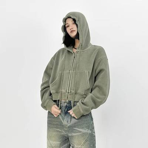 เสื้อฮู้ดดี้สีพื้นเรียบแบบสั่งทำพิเศษ ไซส์ใหญ่ ระบายอากาศได้ดี รุ่น 420 เสื้อผ้าลำลองฤดูหนาว ทรงโอเวอร์ไซส์ เสื้อฮู้ดดี้แบบสวมหัวสำหรับผู้หญิง - Product Image 2