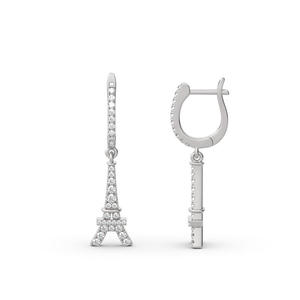 ต่างหูแฟชั่นทรงห้อยรูปหอไอเฟลทำจากเงินสเตอร์ลิงของเจลิยา - Product Image 1