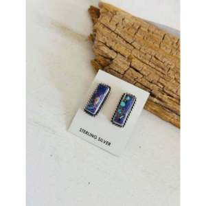 Augustine Largo Dangle Earrings Purple Mohave Turquoise & Sterling <b>Silver</b> Geometric <b>Studs</b> Largo Larghetto Collection - Product Image 3