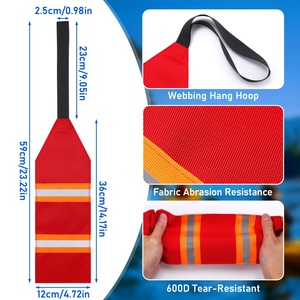 Drapeaux de sécurité réfléchissants rouges <span class=keywords><strong>pour</strong></span> kayaks, canoës, remorques, camions, panneaux de signalisation de chargement, accessoires de câblage <span class=keywords><strong>pour</strong></span> vélos de chasse, drapeaux portables <span class=keywords><strong>pour</strong></span> la queue de bateau - Product Image 2