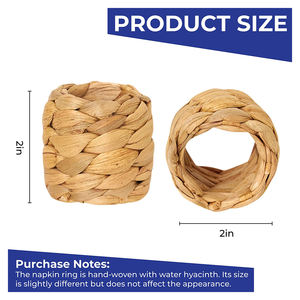Conjunto de servilletas de ratán para mesa de boda, elegante, soporte de pañuelos rústico, anillo de servilleta tejida para fiesta, directo de fábrica, venta al por mayor - Product Image 4