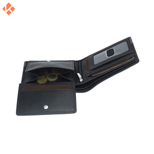 Cartera corta de piel de vaca auténtica para hombre con diseño de logotipo personalizado 2025, cierre abierto, forro de poliéster, patrón de rayas, precio de venta al por mayor - Product Image 5